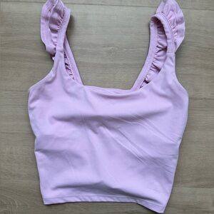 Blogilates Women’s Ruffle Tank Top Pink